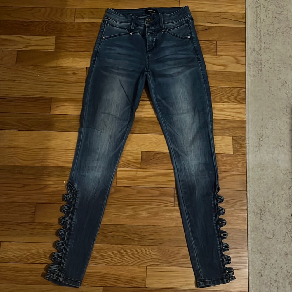 SOLD! Bebe Lattice Cutout Skinny Jean-size 25